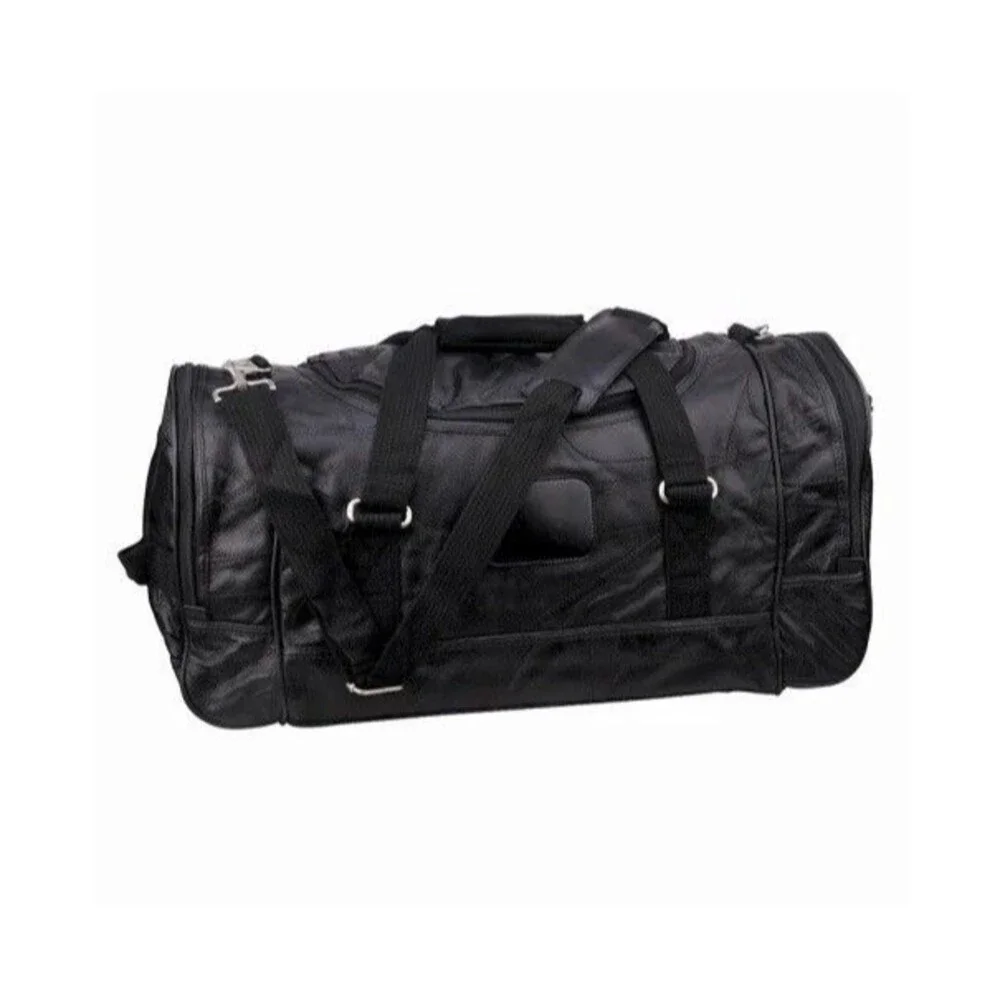 Genuine Mosaic Leather Travel Duffel Bag Luggage Black 21